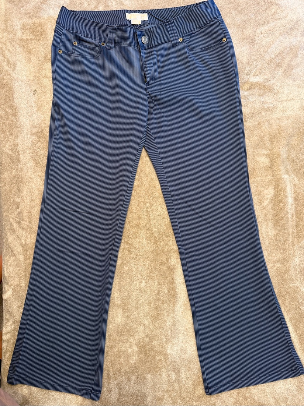 Michael Kors Navy Pinstripe Stretch Pants